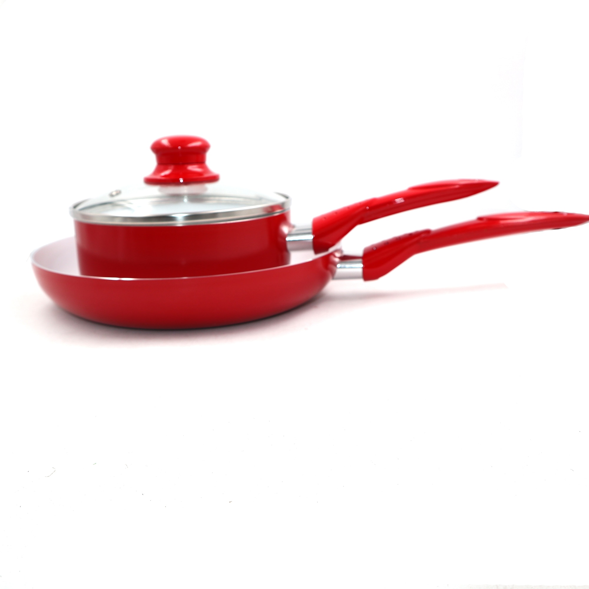 Green / Red Ceramic Coating Cookware Set